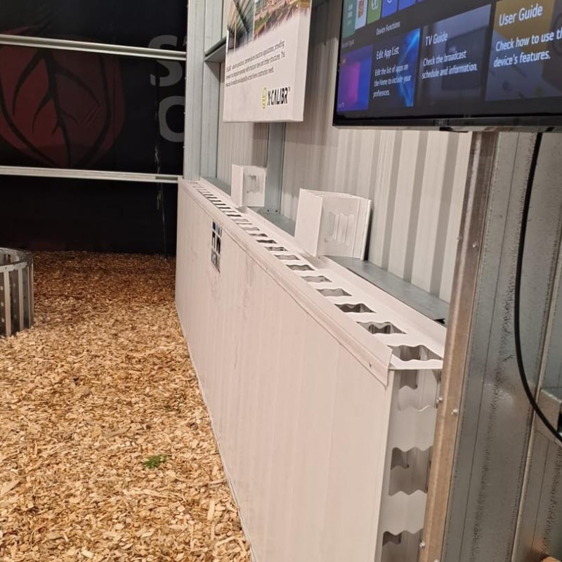 formwork system panel installed inside a wall display