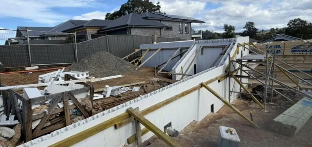 External concrete perimeter wall constructed with Rise Wall formwork